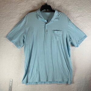 Johnnie-O Men's Short Sleeve Blue Dante Stripe The‎ Original Polo Shirt Size 2XL